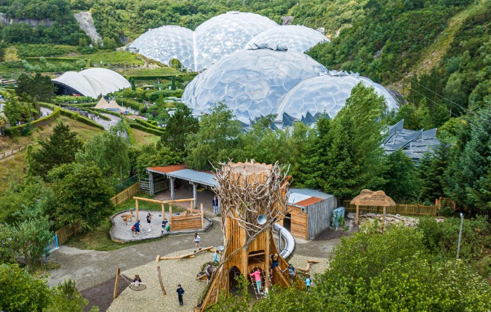 A view from above of the Eden Project